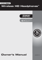 Acoustic Research AWD-510 - Owners Manual 